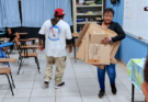 LIMPIAN ESCUELAS USADAS COMO REFUGIOS