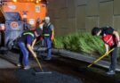 CONTINÚAN LABORES NOCTURNAS DE BACHEO